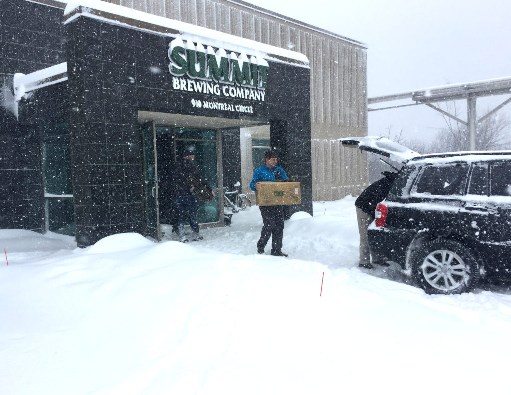 Photo of Summit Brewing and snow.