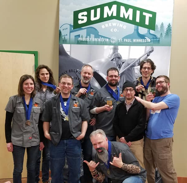 Group photo of SPHBC members at Summit Brewing.