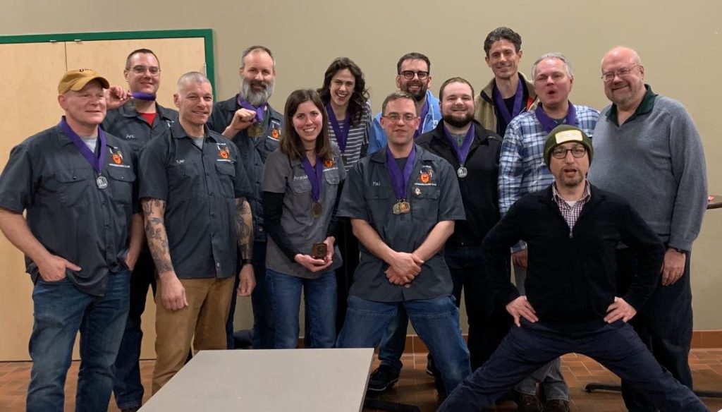 Saint Paul Homebrewer Club members at Summit Brewing in St. Paul, MN, at the end of the awards ceremony.